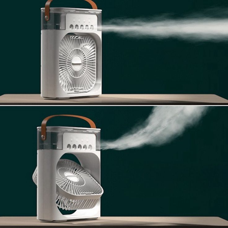 Ventilateur Climatiseur Portable 3-en-1 — Refroidisseur d'Air, Humidificateur & Veilleuse LED