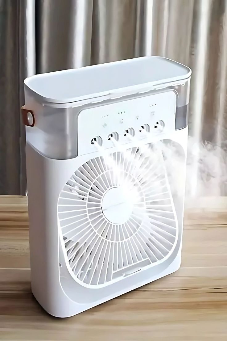 Ventilateur Climatiseur Portable 3-en-1 — Refroidisseur d'Air, Humidificateur & Veilleuse LED